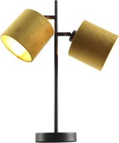 Olucia Talita - Moderne Tafellamp - Stof/Metaal - Geel;Goud