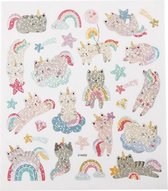 Stickers, unicorn katten, 15x16,5 cm, 1 vel