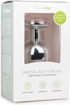 Zilverkleurige metalen buttplug met transparant kristal - Zilver - Sextoys - Anaal Toys - Dildo - Buttpluggen