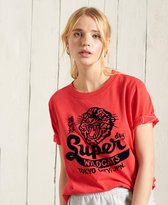 Superdry Dames tshirt Varsity T-shirt met flockprint