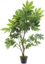 Groene Aralia klimop kunstplanten in zwarte pot 90 cm - Kunstplanten/nepplanten - Kamerplanten/planten in pot
