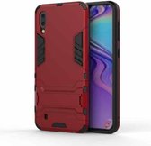 Schokbestendige pc + TPU-hoes voor Galaxy M10, met houder (rood)