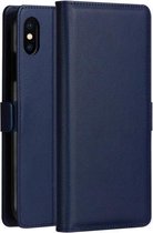 DZGOGO MILO-serie PC + PU horizontale lederen flip-hoes voor iPhone X / XS, met houder en kaartsleuf en portemonnee (blauw)