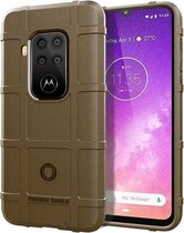 Schokbestendige beschermhoes volledige dekking siliconen hoes voor Motorola Moto One Pro (bruin)