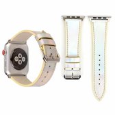 Fashion Laser-serie lederen polshorloge band voor Apple Watch Series 3 & 2 & 1 42 mm (geel)