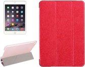 Horizontale lederen flip-hoes met zijdetextuur en drie-uitklapbare houder voor iPad Mini 2019 (rood)