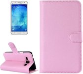 Litchi Texture Horizontale Flip Leren Case voor Galaxy J7 / J7 neo, met houder & kaartsleuven & portemonnee (roze)