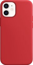 Apple iPhone 12 Mini Hoesje - Mobigear - Rubber Touch Serie - Hard Kunststof Backcover - Rood - Hoesje Geschikt Voor Apple iPhone 12 Mini