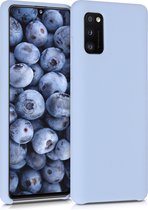kwmobile telefoonhoesje voor Samsung Galaxy A41 - Hoesje met siliconen coating - Smartphone case in mat lichtblauw