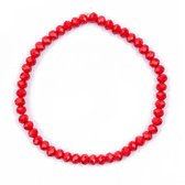 Melady Kralen Armband 50beadsx4mm Rood Glas Rond Armband Dames Armbandjes Sieraden Dames