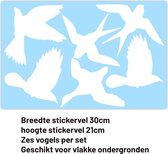 Vogelbescherming stickers raam WIT | vogelstickers raam buiten | Witte raamstickers vogels