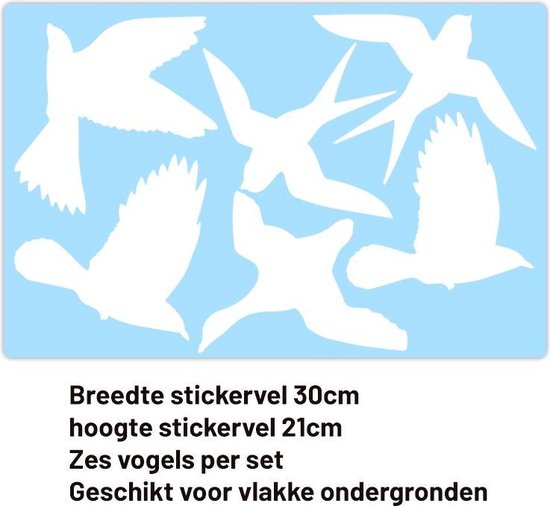 tarief Preek Duplicatie Vogelbescherming stickers raam WIT | vogelstickers raam buiten | Witte  raamstickers vogels | bol.com