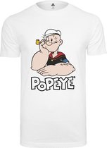 Merchcode Popeye - Popeye Logo And Pose Heren T-shirt - S - Wit