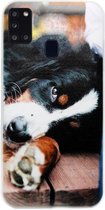 ADEL Siliconen Back Cover Softcase Hoesje Geschikt voor Samsung Galaxy A21s - Berner Sennenhond