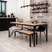 Table à manger industrielle + banc bois et métal "Tulsa" - 180 x 80 x 75 cm  | bol.com