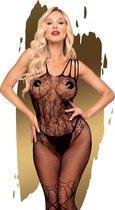 Dirty mind - Net bodystocking with flower lace and bow details -