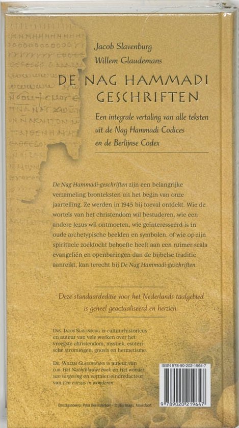 Boekcover met bruine en gele tinten, met een fragment van oude tekst. Tekst: 'Jacob Slavenburg Willem Glaudemans'. ISBN.