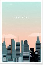 JUNIQE - Poster New York - retro -30x45 /Grijs