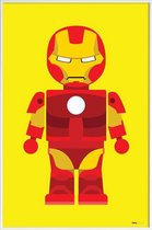 JUNIQE - Poster in kunststof lijst Iron Man Toy -40x60 /Geel & Rood