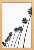JUNIQE - Poster in houten lijst Cali Palms -20x30 /Grijs & Wit