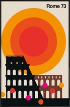 JUNIQE - Poster met kunststof lijst Vintage Rome 73 -13x18 /Kleurrijk