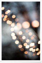 JUNIQE - Poster Winterverlichting -13x18 /Grijs & Zwart