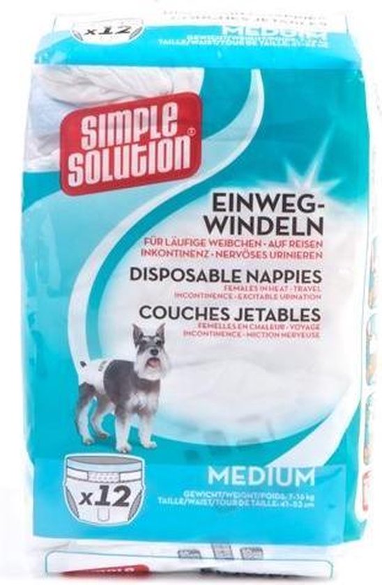 Bol Com Simple Solution Wegwerp Honden Luier Large 12 St 45 57 Cm