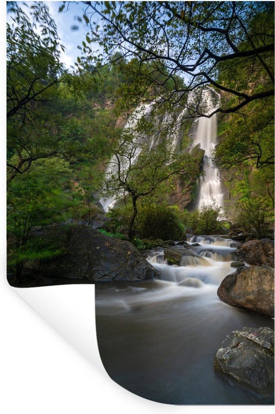 eigendom Miles Meer dan wat dan ook Muursticker Klong Lan -mooi overzicht vangrote waterval inKlong Lan  National Park -... | bol.com