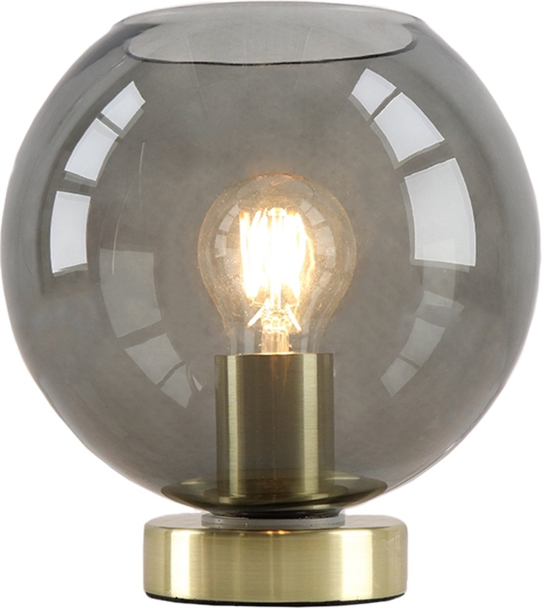 Olucia Maury - Moderne Tafellamp - Glas/Metaal - Goud;Grijs