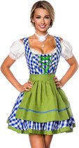 Dirndline Kostuum jurk -XS- Traditional Dirndl Oktoberfest Blauw/Groen