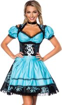 Dirndline Kostuum jurk -S- Dirndl Oktoberfest Blauw/Zwart