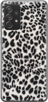 Samsung Galaxy A72 hoesje siliconen - Luipaard grijs - Soft Case Telefoonhoesje - Luipaardprint - Grijs