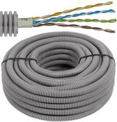 Flexibele voorbedrade buis met UTP kabel - cat. 5e Ø 16mm, 25 meter - FLEX MN25UTP5