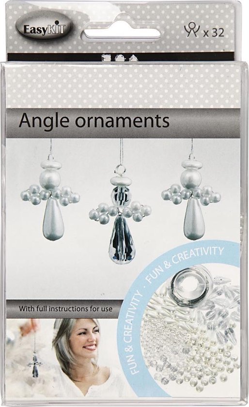 Engel ornamenten, H: 2,8 cm, 32 stuk/ 1 doos