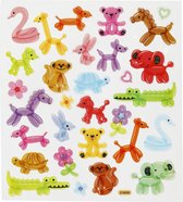 Stickers, ballon dieren, 15x16,5 cm, 1 vel