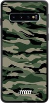 Samsung Galaxy S10 Hoesje TPU Case - Woodland Camouflage #ffffff