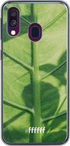 Samsung Galaxy A50 Hoesje Transparant TPU Case - Leaves Macro #ffffff