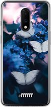 OnePlus 7 Hoesje Transparant TPU Case - Blooming Butterflies #ffffff