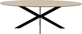 Eikentafel Ovaal - Naturel 2cm blad met Facet - Matrix poot ultra dun - Basic - eiken tafel 240 x 110 cm