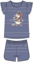 Woody - Meisjes pyjama - Blauw-gebroken wit gestreept - Hamster - 211-1-PZG-Z/986 - 3j