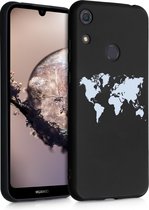 kwmobile telefoonhoesje compatibel met Huawei Y6s (2019) - Hoesje voor smartphone in wit / zwart - Wereldkaart design