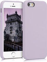 kwmobile telefoonhoesje voor Apple iPhone SE (1.Gen 2016) / 5 / 5S - Hoesje met siliconen coating - Smartphone case in lila wolk
