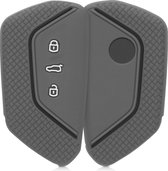 kwmobile autosleutel hoesje geschikt voor VW Golf 8 3-knops autosleutel - Autosleutel behuizing in grijs / zwart