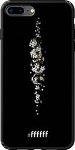 6F hoesje - geschikt voor iPhone 7 Plus -  TPU Case - White flowers in the dark #ffffff