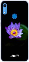 Huawei Y6s Hoesje Transparant TPU Case - Purple flower in the dark #ffffff