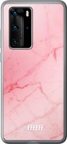 Huawei P40 Pro Hoesje Transparant TPU Case - Coral Marble #ffffff