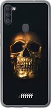 Samsung Galaxy A11 Hoesje Transparant TPU Case - Gold Skull #ffffff