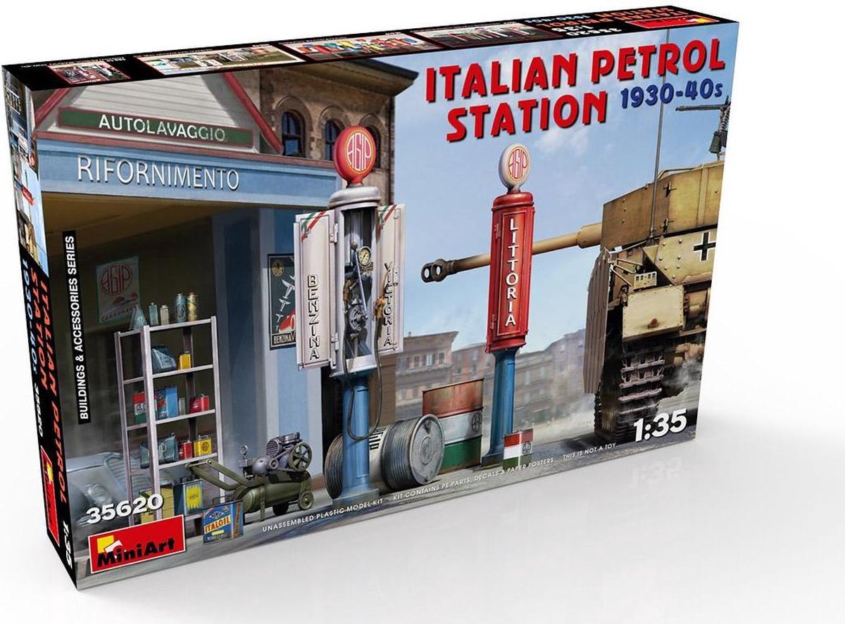 MiniArt Modelbouwpakket Militaire voertuigen - 35620 Italian Petrol Station 1930-40#039 Plastic - 1:35 - Modelbouw
