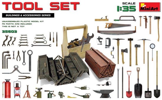 MiniArt Modelbouwpakket Militaire voertuigen - 35603 Tool set Plastic - 1:35 - Modelbouw