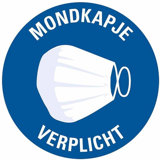 Pictogramme autocollant masque buccal obligatoire diamètre rond 150 mm